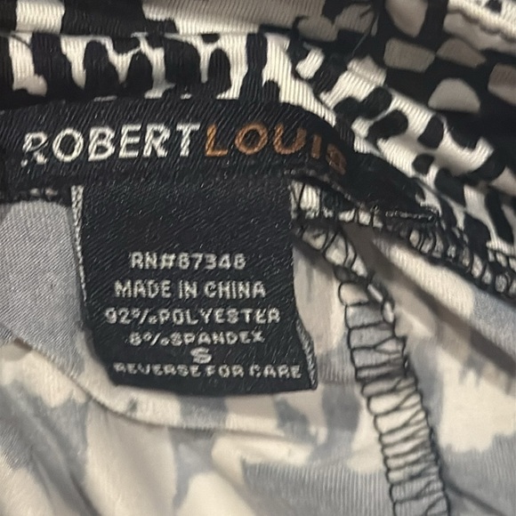 Small ROBERT LOUIS Chic Black and White Patterned Pants - Picture 7 of 11